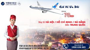 China Southern Airlines khuyến mại chào hè 2018