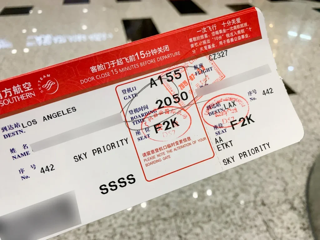 Điều kiện vé China Southern Airlines