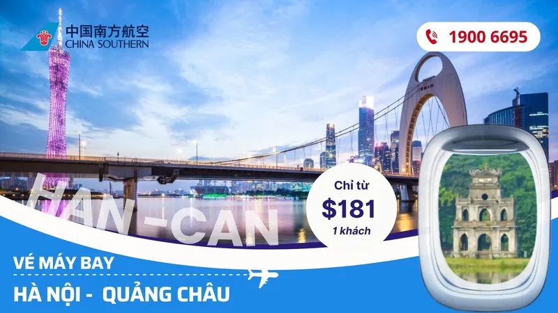 Vé máy bay từ Hà Nội đi Quảng Châu China Southern Airlines